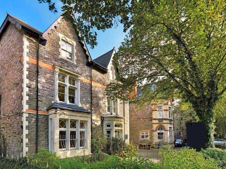 Exterior view of the stone-fronted period building at Sophia House, 28 Cathedral Road.