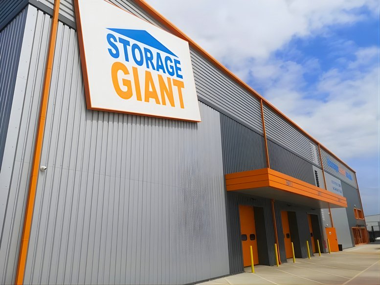 Exterior view of the Storage Giant Nottingham building with its distinctive orange and grey facade.
