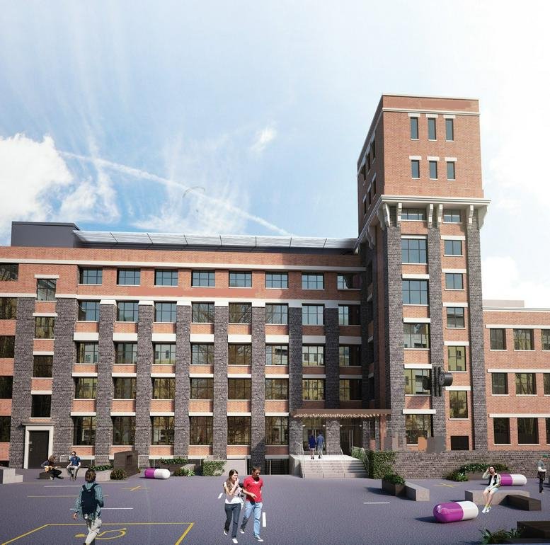 Exterior view of the historic brick and stone facade of Pill Box, 115 Coventry Road, E2.