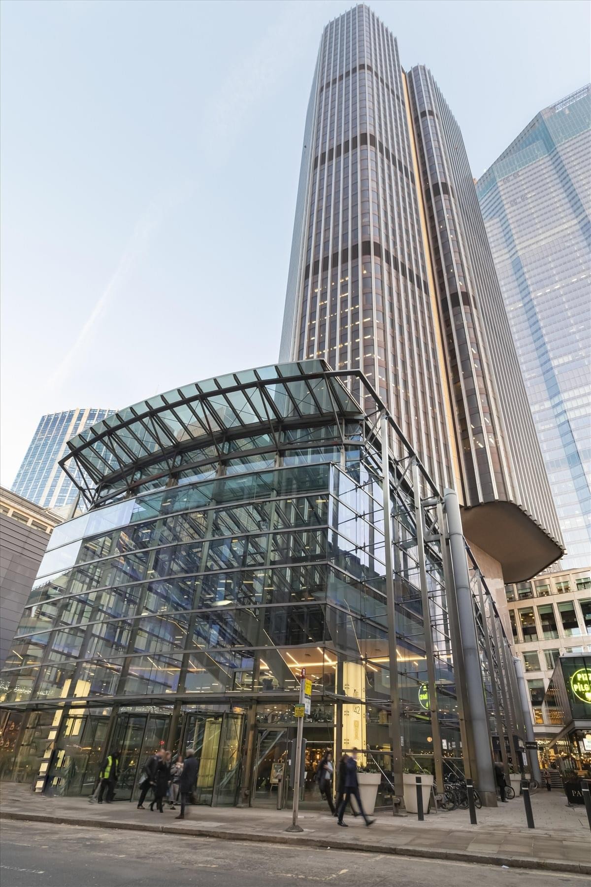 Exterior view of the iconic glass and steel skyscraper at The International Financial Centre, 25 Old Broad Street.
