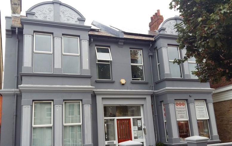 Exterior view of the grey period facade of West Werks, 41-43 Portland Road, Hove.