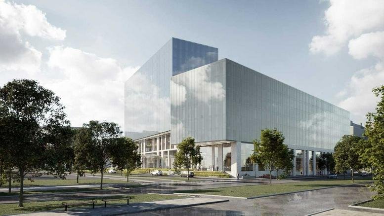 Exterior view of the glass-facade building at Pumpgatan 3, Gothenburg.