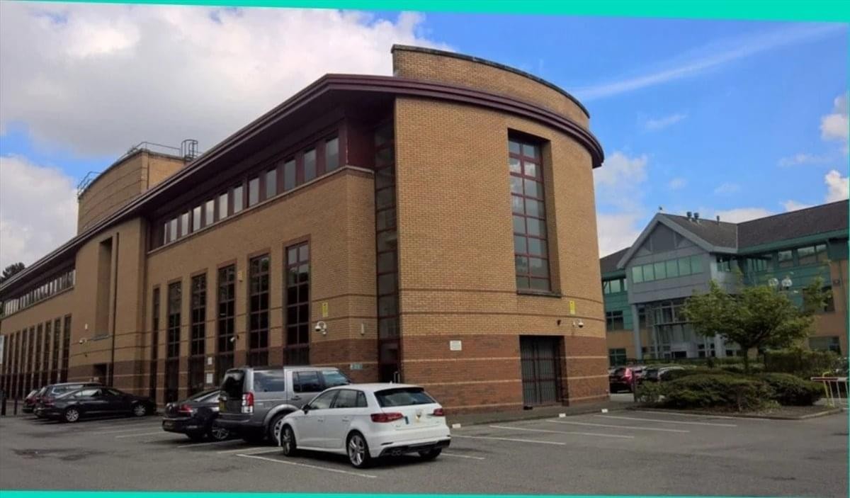 Exterior view of the brick facade building at Stockport Road, Stockport, Chesire, Cheadle.