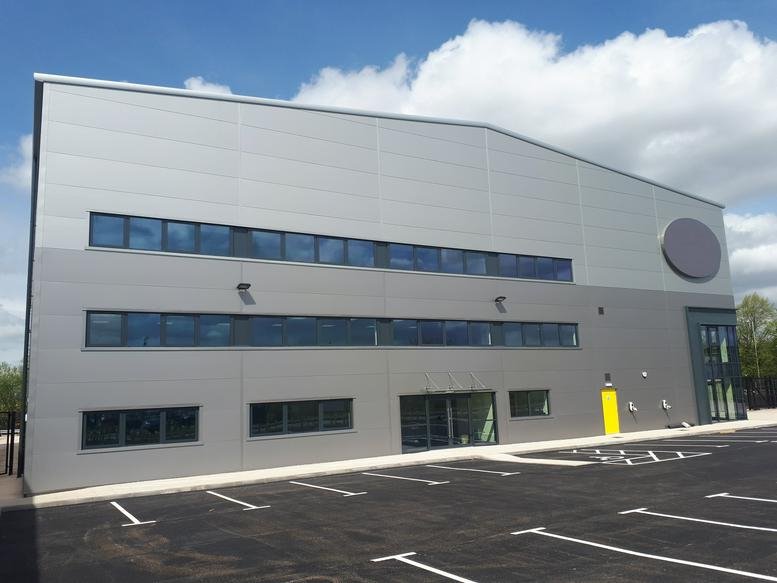 Modern grey and white exterior facade of the SureStore Business Centre, Watling Street.