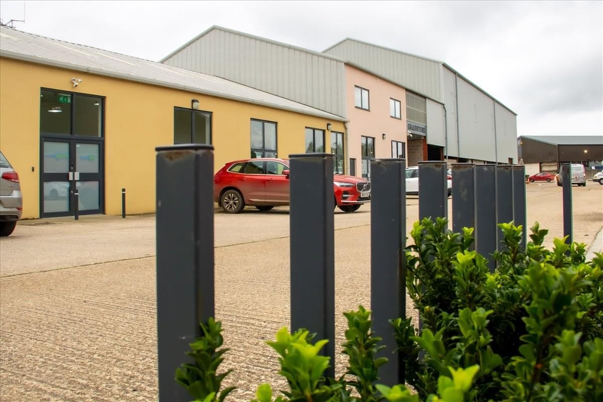 Exterior view of the yellow and grey facade at The Grainstore, Shaftesbury Road.