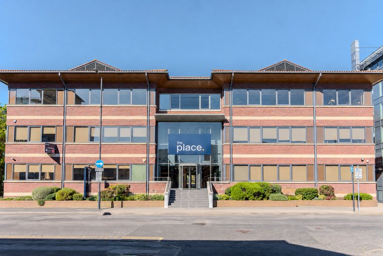 Full exterior view of the brick and glass facade of The Place, Bridge Avenue, Maidenhead.