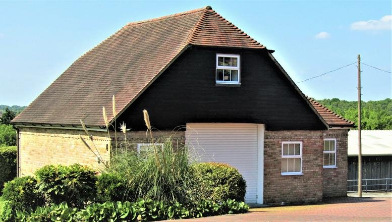 Exterior view of the converted barn office at The West Clayton Estate, Berry lane, Rickmansworth.