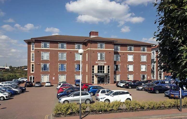 Exterior view of the brick-fronted office building at Thornaby Place.