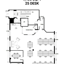 Modern boardroom equipped with media screen and glass table, 2 Bath Place, Shoreditch, London