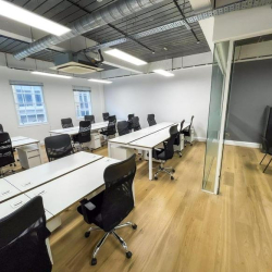 Professional office environment with minimalist desking and task chairs, 2 Bath Place, Shoreditch, London