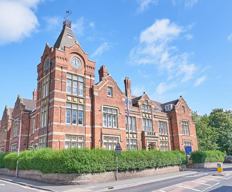 Exterior view of the red brick Tower House Business Centre, Fishergate with its prominent clock tower.