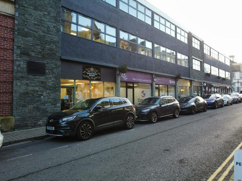 Exterior view of Ulverston Business Centre with parked cars