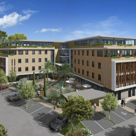 Interior of 25 rue Paul Langevin, Aix-TGV business center. Click for details.