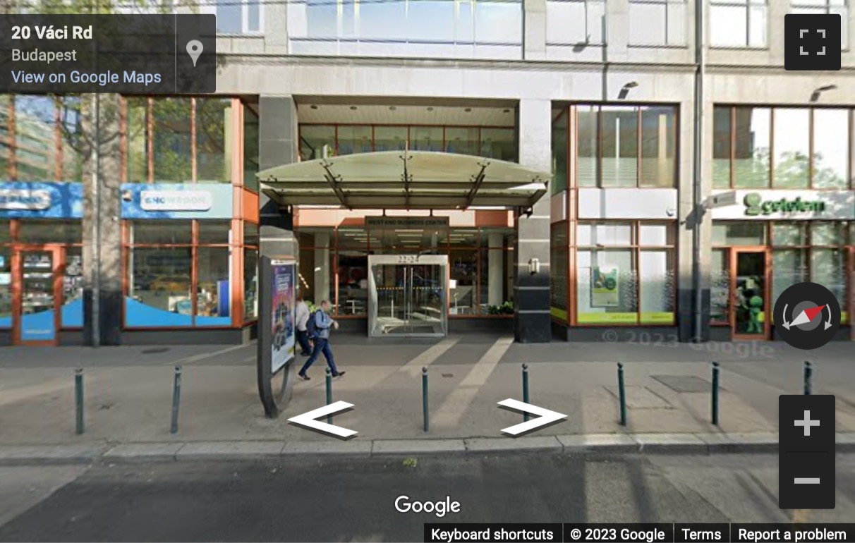 Street View image of West End Business Centre, Váci út 22-24, 7th. floor. , Budapest, Hungary