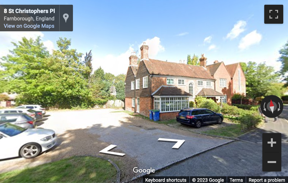 Street View image of Pembroke House, 8 St Christophers Place, Farnborough, Hampshire