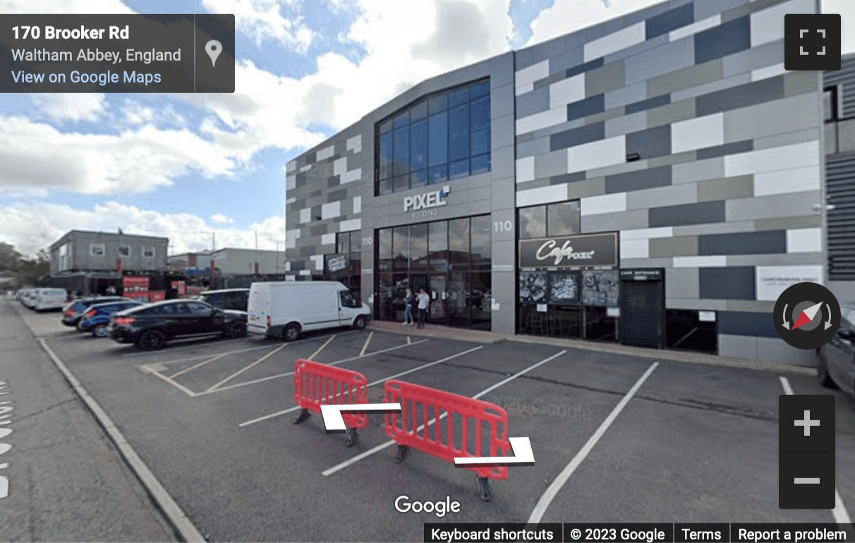 Street View image of The Pixel Building, 110 Brooker Road, Waltham Abbey, Essex