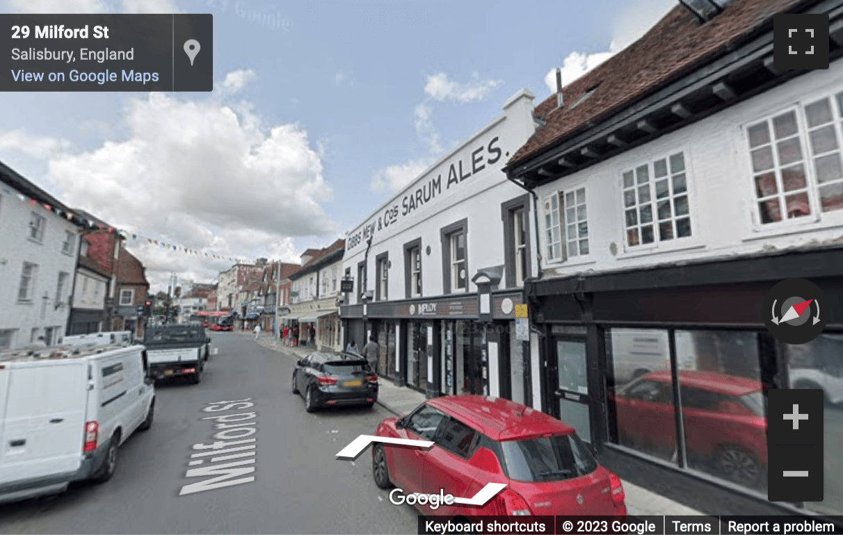 Street View image of A2Z House, 24-26 Milford Street, Salisbury, Wiltshire