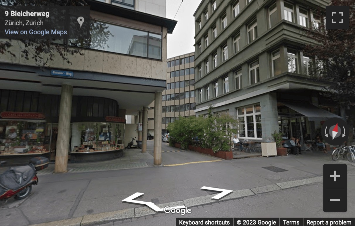 Street View image of Bleicherweg 10, Zurich, Switzerland