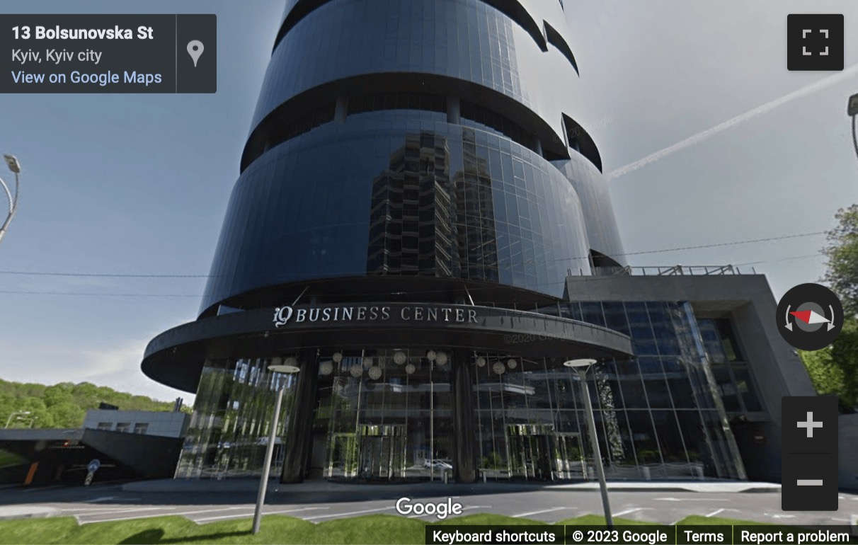 Street View image of IQ Business Centre, 13-15 Bolsunovska Street, Kiev