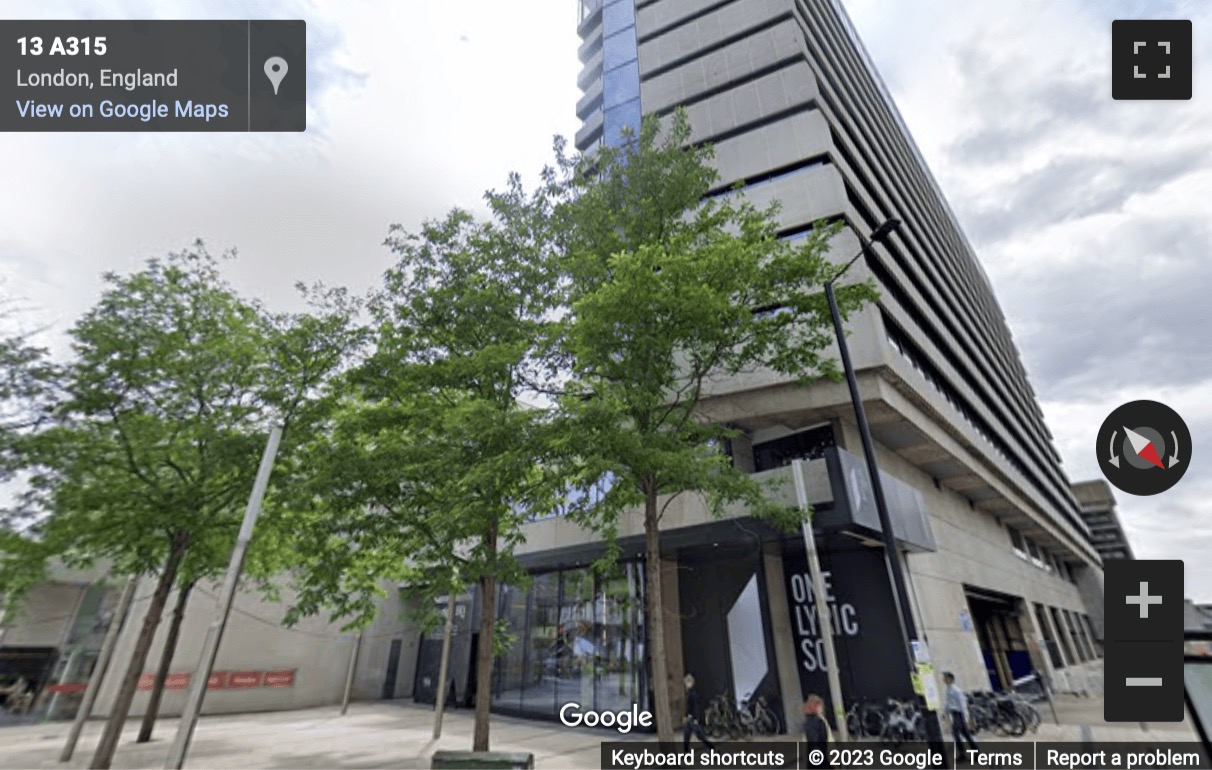 Street View image of 1 Lyric Square, Hammersmith, London, London Borough of Richmond upon Thames