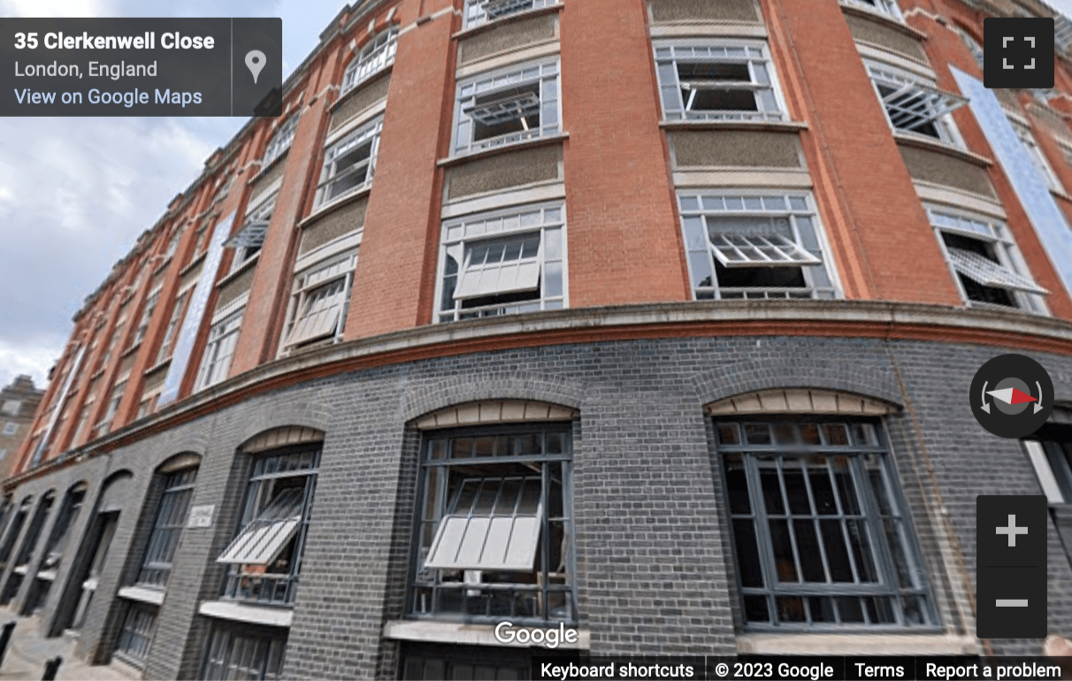 Street View image of Clerkenwell Workshops, 27/31 Clerkenwell Close, Farringdon, London, London Borough of Islington