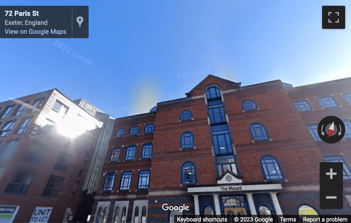Street View image of 72 Paris Street, Exeter, Devon