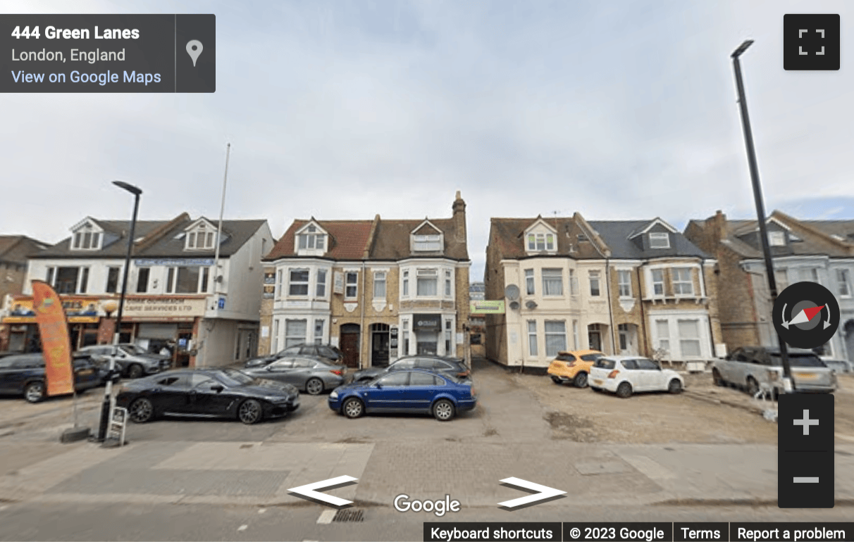 Street View image of 481 Green Lanes, Palmers Green, Enfield