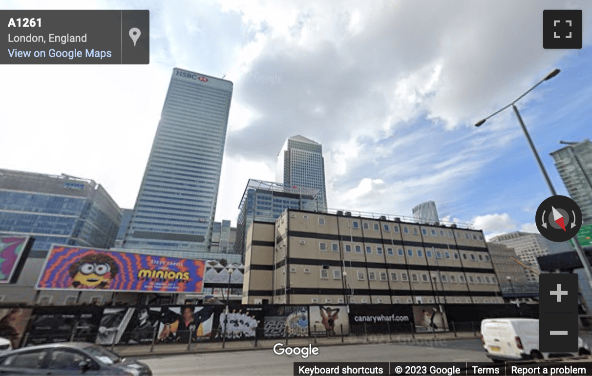 Street View image of One Canada Square, Canary Wharf