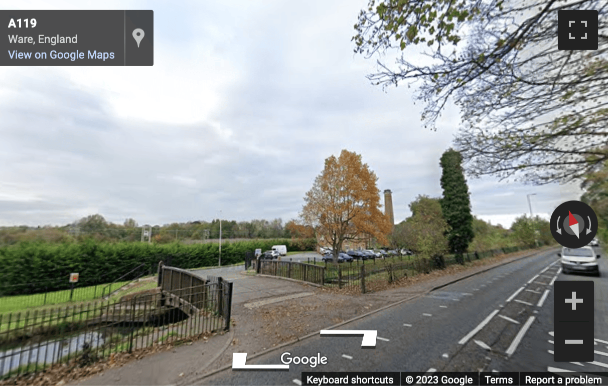 Street View image of Broadmeads pumping station, Hertford Road, Ware