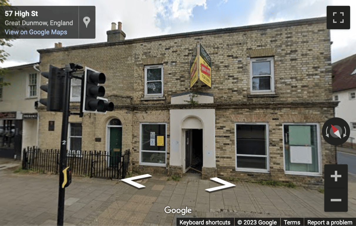 Street View image of 59-61 High St, Great Dunmow, Essex