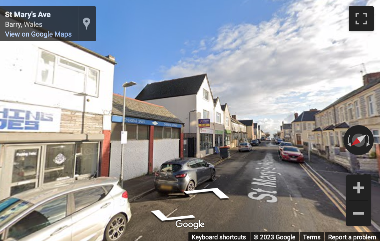 Street View image of 1-3 St Mary’s Avenue, Barry