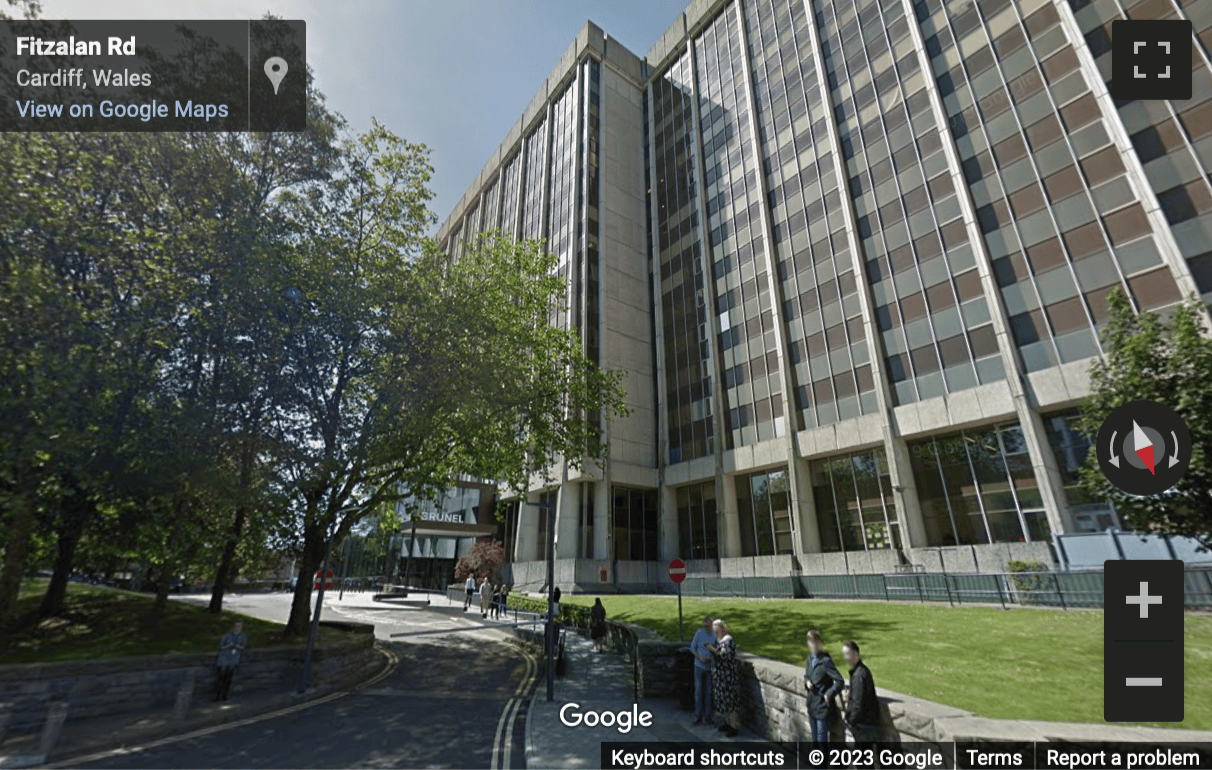 Street View image of Brunel House, 2 Fitzalan Road - Near Cardiff Queen Street Station