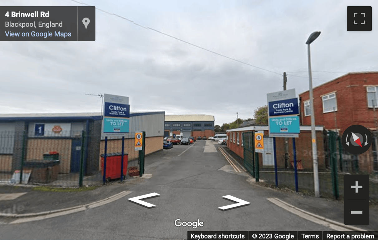 Street View image of Clifton Trade Park, Brinwell Road, Blackpool, FY4 4QU, Lancashire