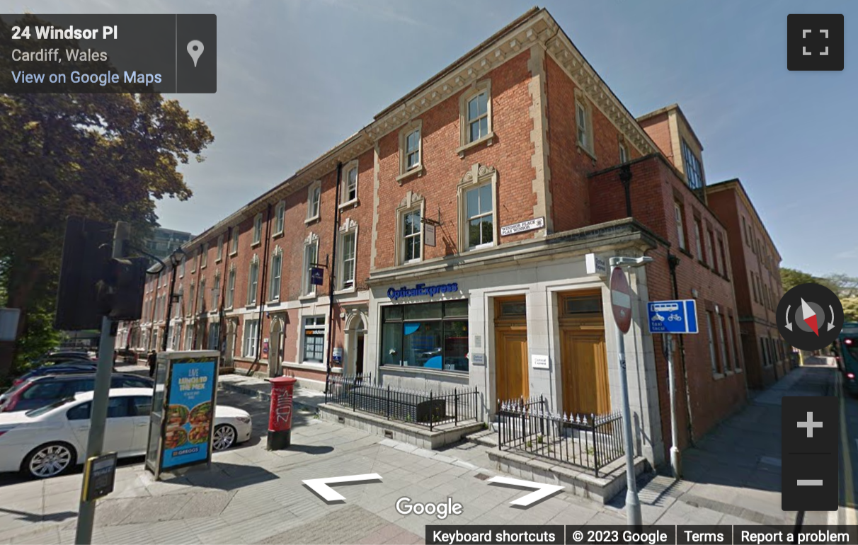 Street View image of 24 Windsor Place, Cardiff, CF10 3BY, Cardiff County