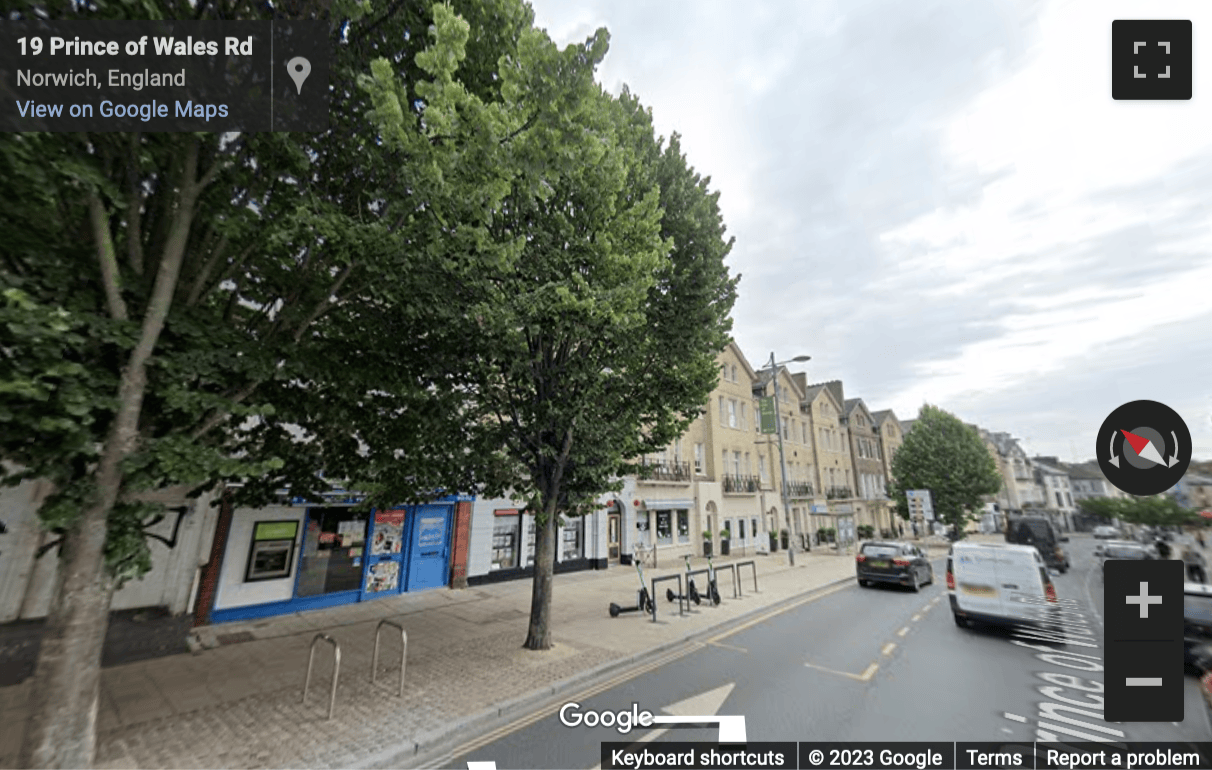 Street View image of 34-40 Prince of Wales Road, Norwich