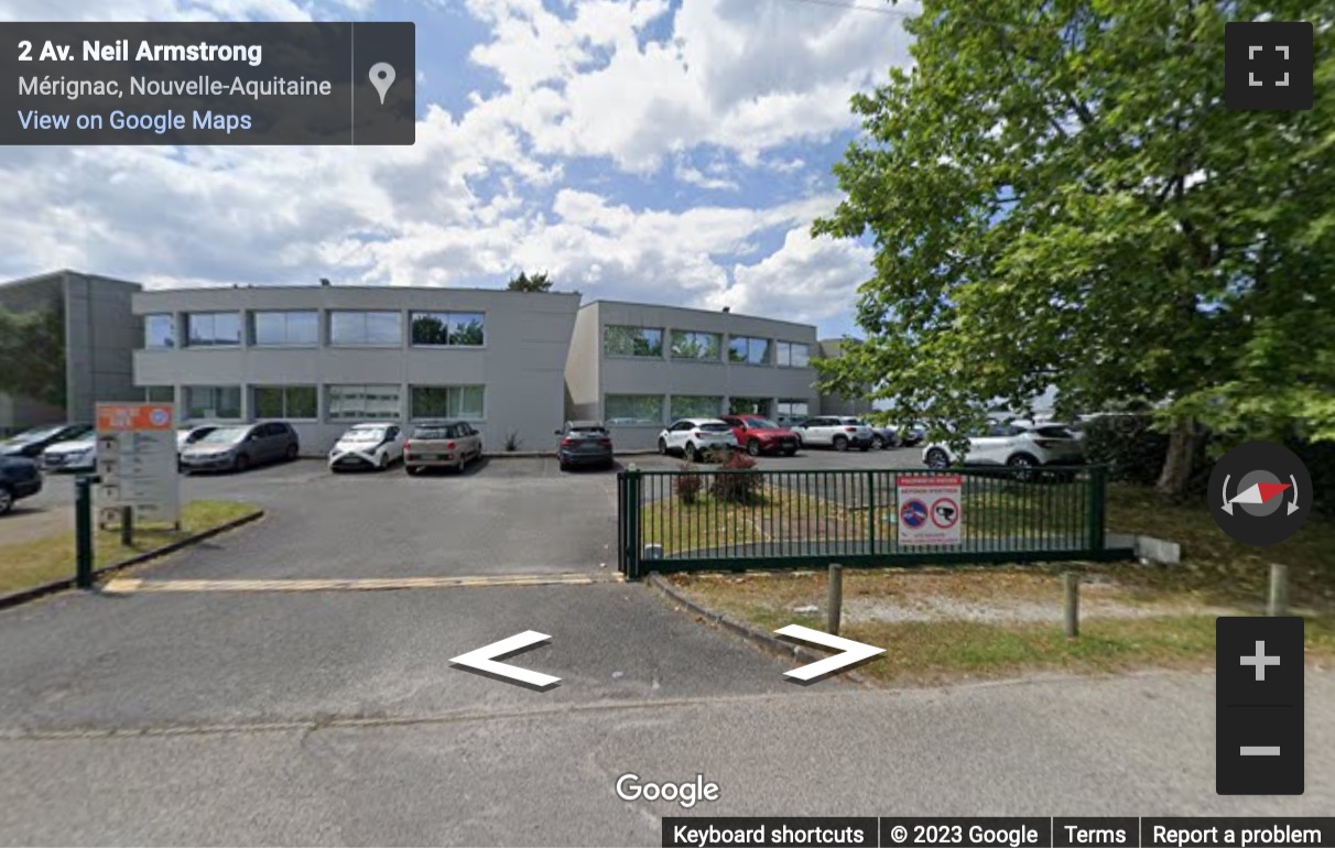 Street View image of Building Clement Ader, 1 avenue Neil Armstrong, Merignac (33), Gironde