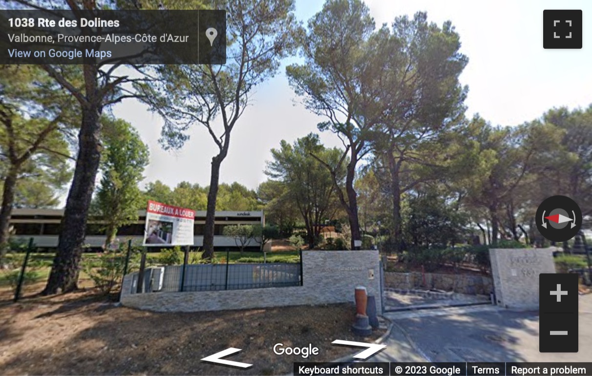 Street View image of 930 route des Dolines, Sophia Antipolis, Provence-Alpes-Cote d’Azur