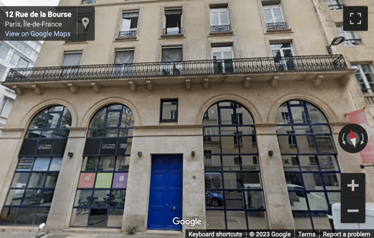 Street View image of 12 rue de la Bourse, Paris