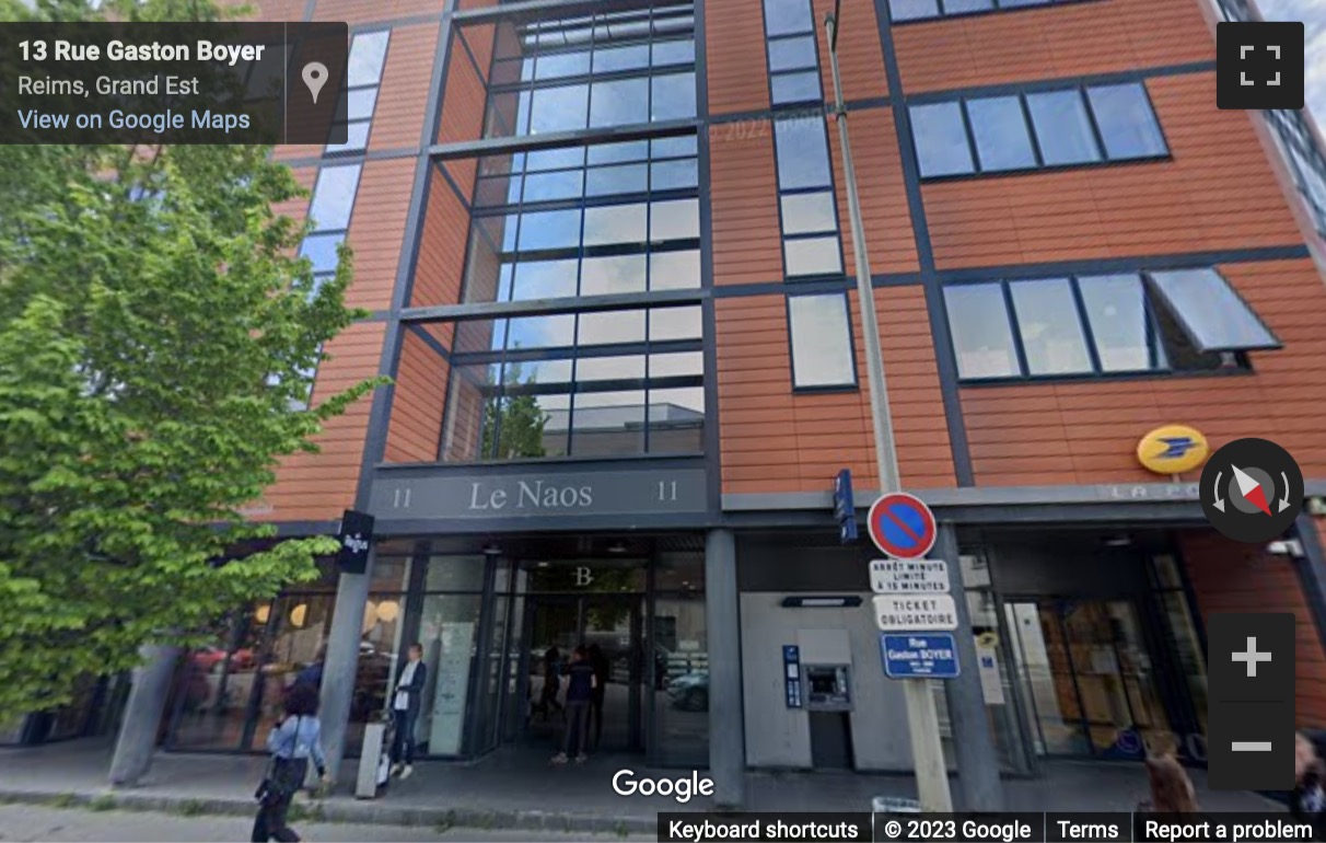 Street View image of 9- 11 rue Gaston Boyer, Reims, Marne