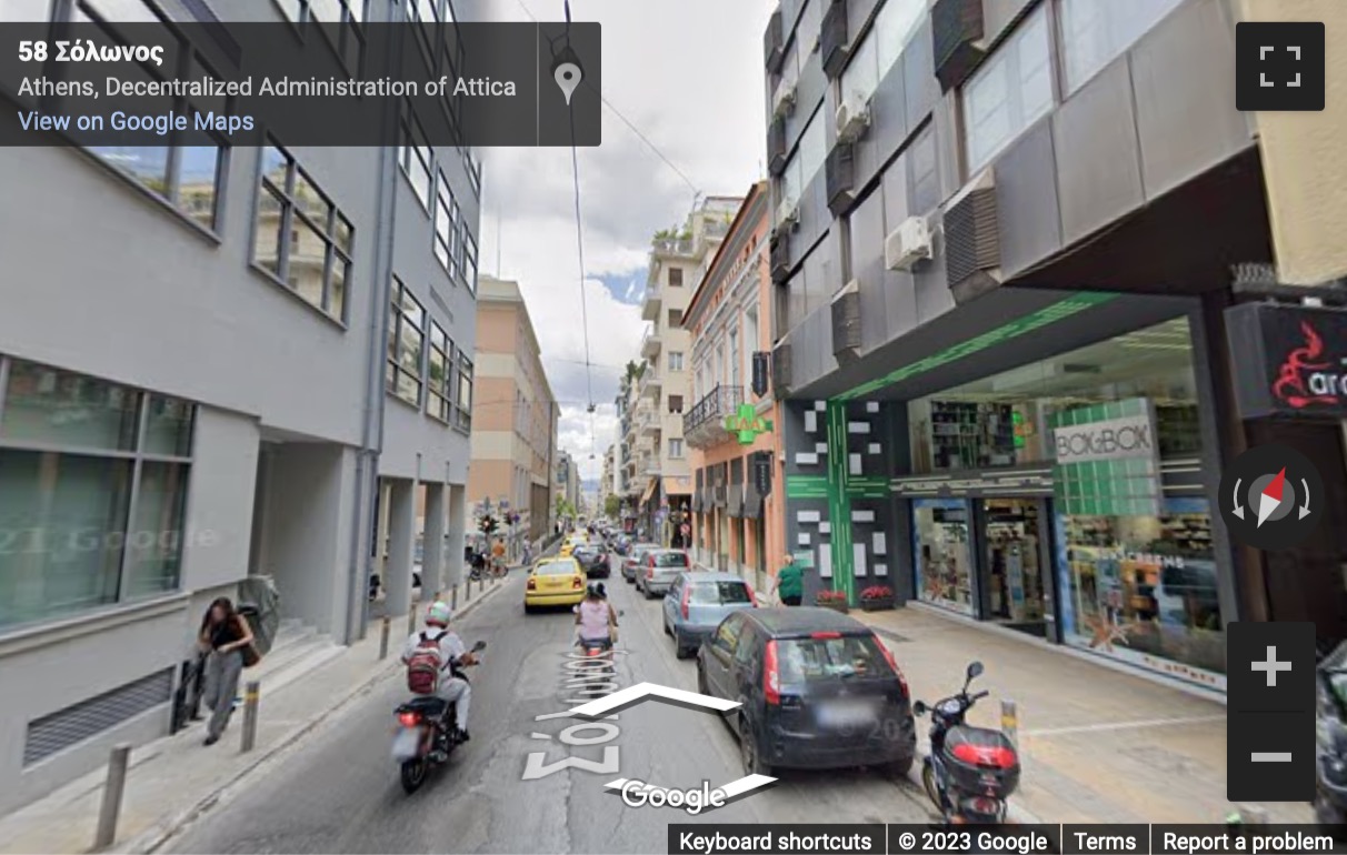Street View image of Solonos 53 & Sina Str, Athens