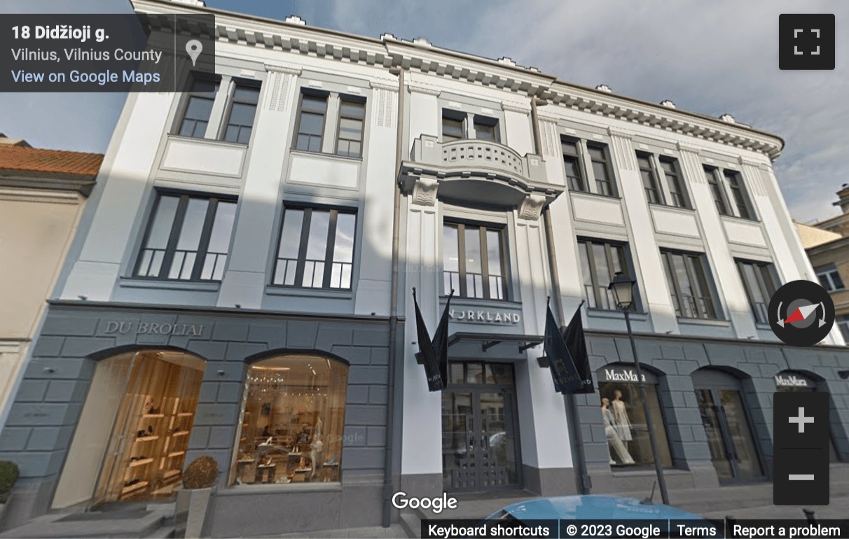 Street View image of 18 Didžioji Street, Vilnius