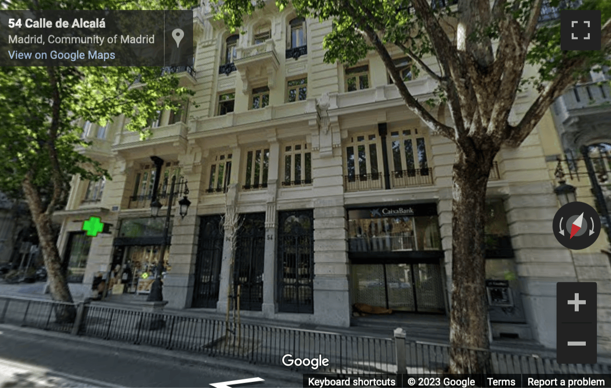 Street View image of Calle de Alcalá 54, GSG Business Hub CIbeles, Madrid
