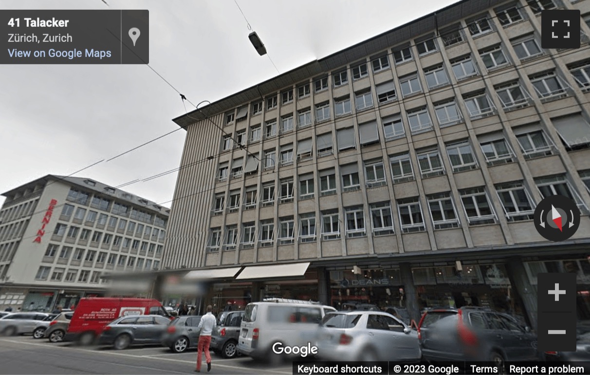 Street View image of Talacker 41, Zurich, Switzerland