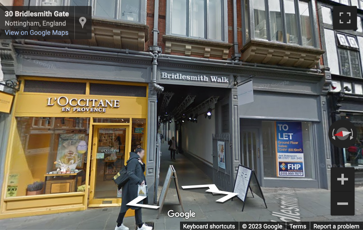 Street View image of 12 Bridlesmith Walk, Nottingham