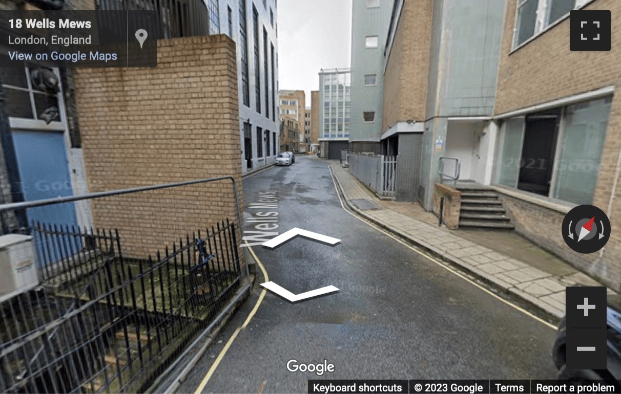 Street View image of 14-17 Wells Mews, London
