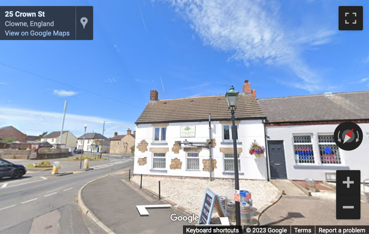 Street View image of Clowne Business Centre, Crown Inn, Crown street, Chesterfield, Derbyshire