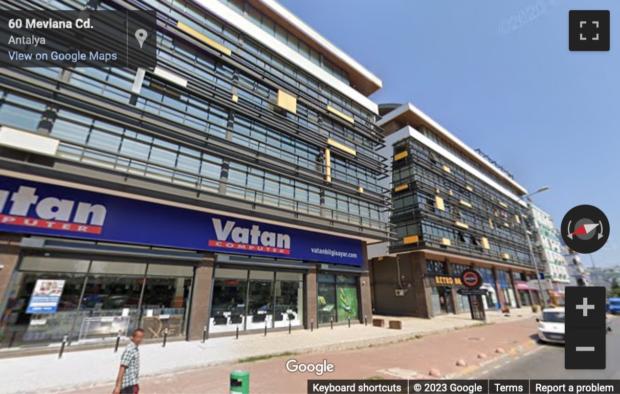 Street View image of Yenigün Mahallesi Mevlana Caddesi, Midtown Plaza, No: 54 B Blok 5. Kat, No: 26, Antalya