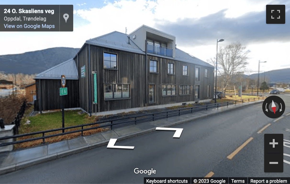 Street View image of O. Skasliens veg 1, Oppdal