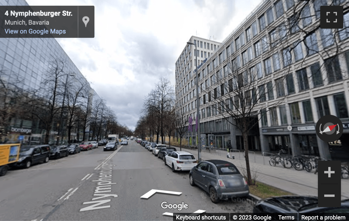 Street View image of Nymphenburger Strasse 4, Munich, Bavaria