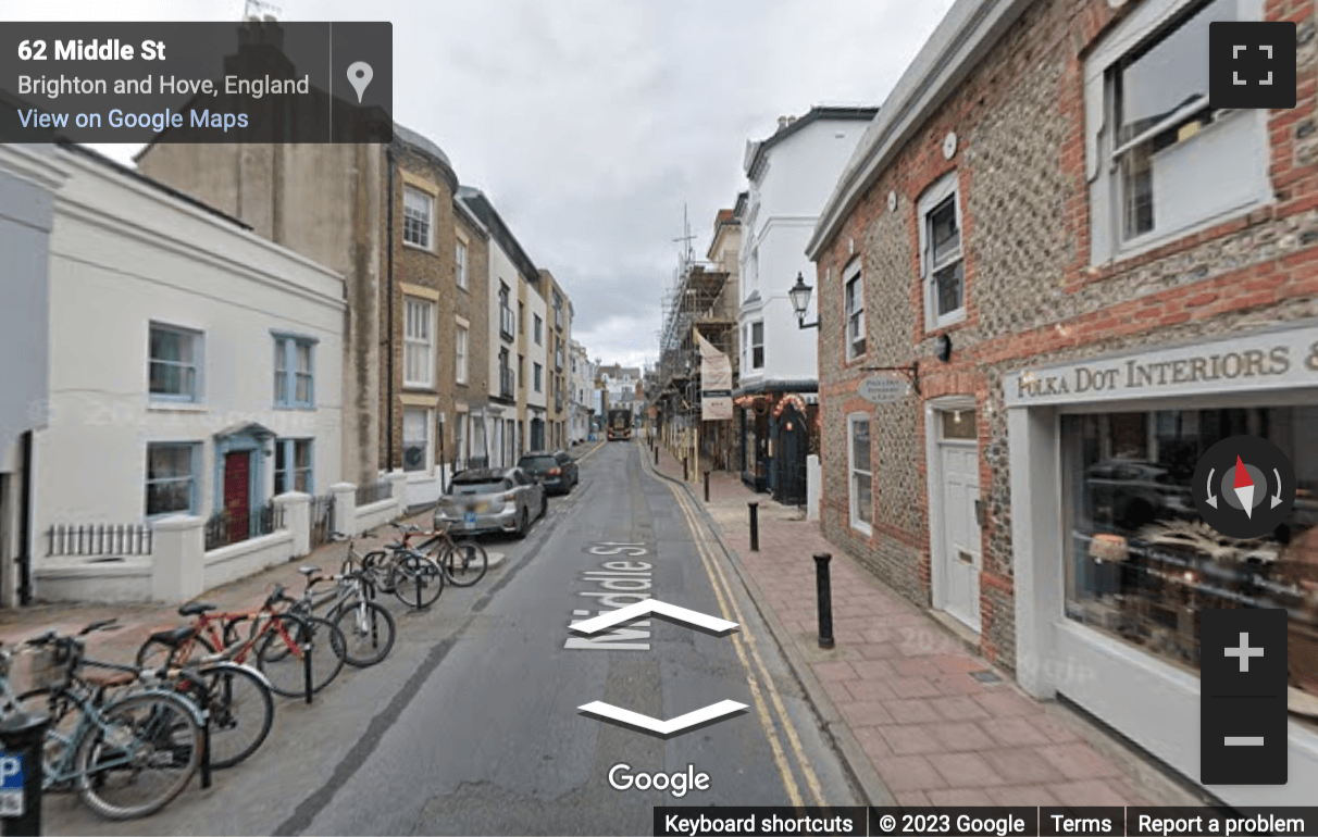 Street View image of 15-17 Middle Street, Brighton, East Sussex